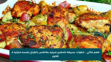 طعم مثالي.. خطوات بسيطة لتحضير صينية بطاطس بالفراخ بلمسة منزلية لا تقاوم